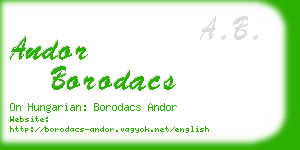 andor borodacs business card